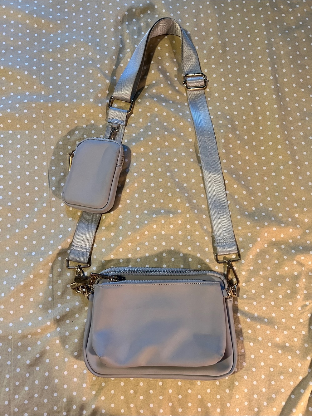 Versatile Women's Crossbody Bag in Light Gray